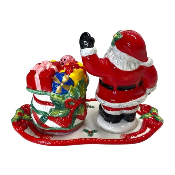 Corner Ruby CR Santa Gift Bag Christmas Salt & Pepper Shaker Set Table Decor - Picture 3 of 6